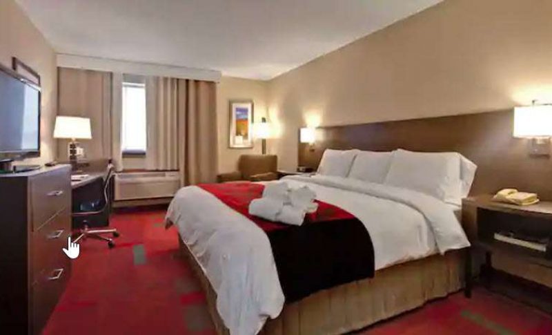 Hotel room at Radisson Madison