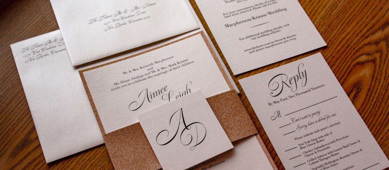 Traditional wedding invitation suite by CMYKnot